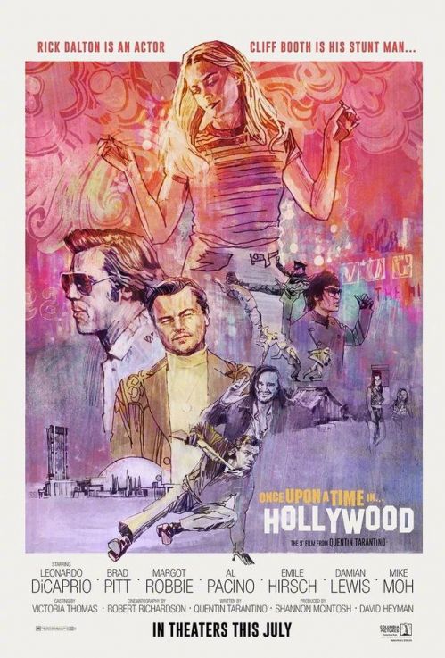 《好莱坞往事》手绘海报